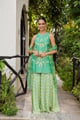 Mint Blossom Festive Sharara Ensemble Green color