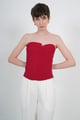 Scarlet Asymmetric Corset Red color