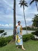 Celia Dress in Limoncello Print Blue color