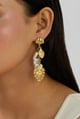 Melorra Heart Earrings Gold/White color