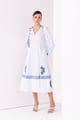 Bruna Dress Midi White/Blue color