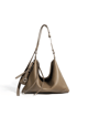 Lusso - Ladies Leather Satchel Bag Taupe color