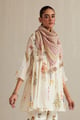 Multi Colored Cotton Chanderi Square Scarf White color