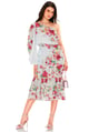 Valerie Floral Dress White/Pink color