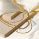 Triple Layered Snake Paperclip Necklace, Hailey Gold color