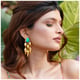 Gilded Raindrop Earrings Green color