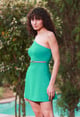 Teal Skirt Style Swimsuit Teal color