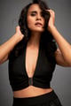Black Halter Top Black color