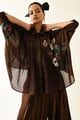 Earth Bloom Shirt Brown color