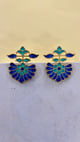 Royal Bloom Pearl Studs Purple/White color