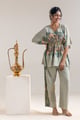 Beige Kaftan Embroidered Co-Ord Set Beige color