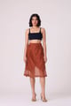 Lyubov Handwoven Panelled Skirt Rust color