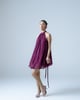 Silk Chiffon Halter-Neck Mini Dress Violet color