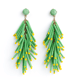 Fringe Earring Green color