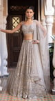 Beige Sequins Embroidered Lehenga Beige color