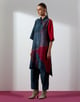 Red Grey Tunic with Pants Red/Grey color