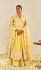 Ameena - Long Anarkali with Skirt Lemon Yellow color