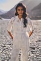 Scalloped Lace Top White color