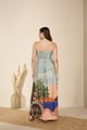 Charlotte Dress in Desert Bloom Print Green/Blue color