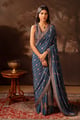 Orani Embroidered Pre-Draped Saree Blue color