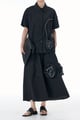 Textured Flower Skirt Coord Set Black color