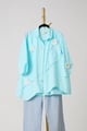 Jared Applique Shirt Aqua Mint color