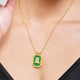 Virgo Zodiac Tablet Reversible Necklace with Lapis Lazuli Green color