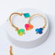 Game of Cards Earrings Semi Circle Blue/Pink/Green color
