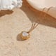 Dainty Shell Heart Necklace, Trupti Gold color