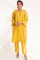 Ojal Pink Kurta Set Yellow color