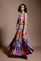 Tiered Floral Skirt Multi color