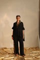 V-Poncho Foil Twin Set Black color