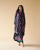 Midnight Dahlia Kurta Black color