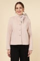 Fur Jacket with Bow Light Pink color