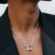 Squircle Pendant with Paperclip Chain Silver color