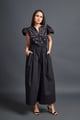 Jumpsuit with Embroidery Black color