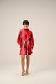 Rose Flame � Mini Shirt Dress Red/Green color