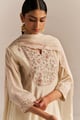 Buttercream Embroidered Kurta Set Buttercream color