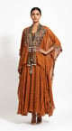 Saffron Dynasty Embellished Cape Set Mustard color