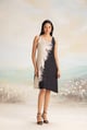 Sound Wave Dress Natural+Black color