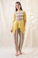 Nooma Printed Handkerchief Top with Pants Yellow color