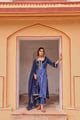 Velvet Kurta Set Royal Blue color