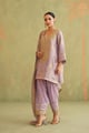 Brocade Embroidered Suit Set Lavender color