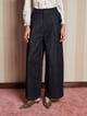 Curio Denim Ruffle Trousers Blue color