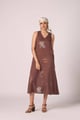 Saira Brown Zodiac Print Maxi Dress Brown color