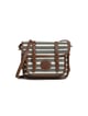 Retro Stripe Ladies Cross Body Bag Off White/Brown color