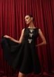 Lady Bow Mini Dress Black color