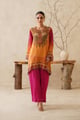 Crepe Printed Matching Set Magenta/Orange color
