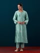 All Over Motifs Placket Kurta Dull Blue color