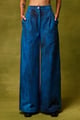 Saphire Muse Straight Trousers Blue color